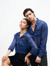 Unisex Navy Lurex Party Shirt