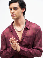 Unisex Maroon Lurex Party Shirt