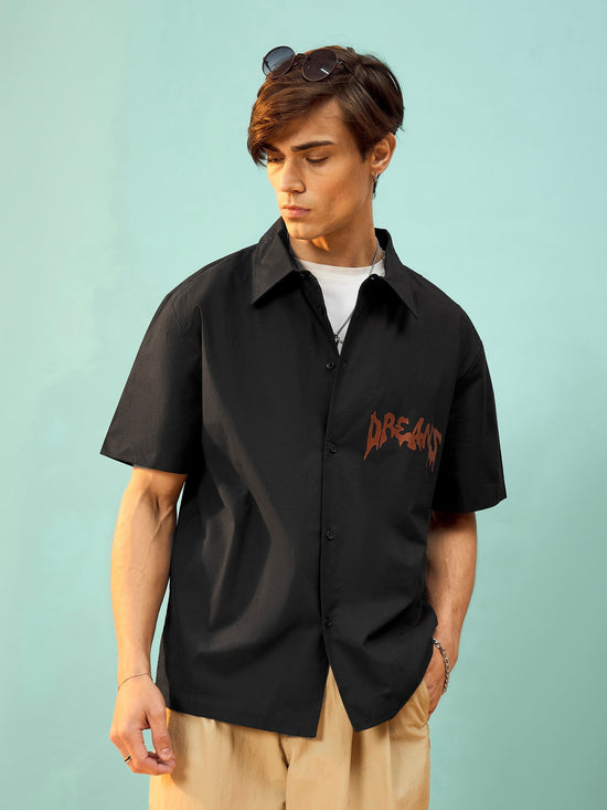 Men Black DREAMS Oversize Shirt