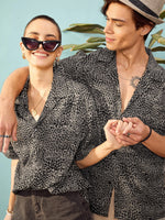 Unisex Brown Leopard Print Relax Fit Shirt