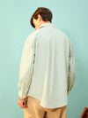 Men Green & White Stripe Oversize Shirt