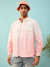 Men Mauve & White Ombre Shirt