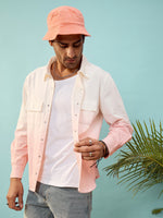 Men Mauve & White Ombre Shirt