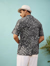 Unisex Grey Snake Print Relax Fit Shirt