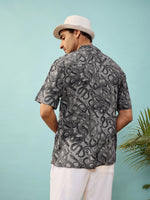 Unisex Grey Snake Print Relax Fit Shirt