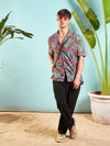 Men Fuchsia Conversational Print Relax Fit Shirt