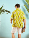 Men Green & White Floral Relax Fit Shirt