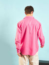 Men Pink Linen Flex Relax Fit Shirt