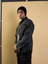 Men Black Washed Denim Oversize Shacket-MSSHRT20507