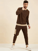 Men Brown Terry Sweatshirt