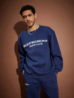 Men Navy Represent Oversized Sweatshirt