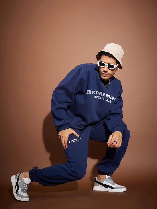 Men Navy Represent Oversized Sweatshirt