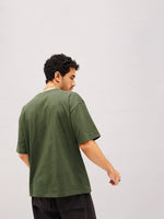 Unisex Olive Be Carefull Oversized T-Shirt