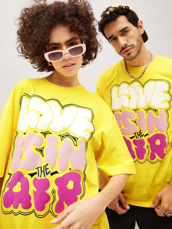 Unisex Yellow Love Air Oversized T-Shirt