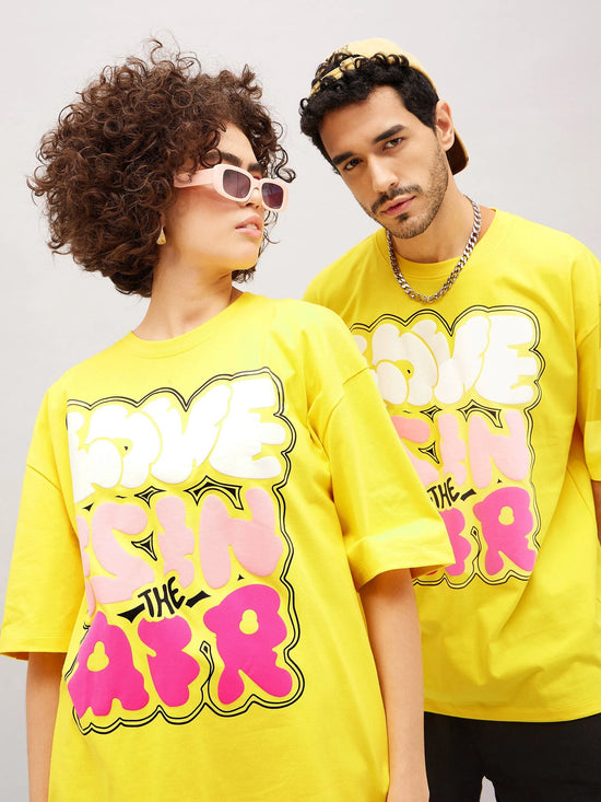 Unisex Yellow Love Air Oversized T-Shirt