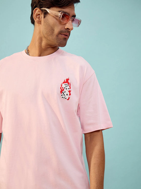 Unisex Pink Dice Oversize T-Shirt