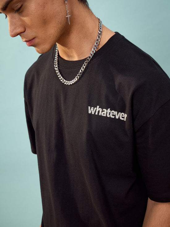 Unisex Black WHATEVER Oversize T-Shirt