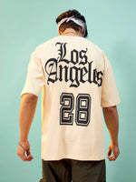 Unisex Beige LOS ANGELES Oversize T-Shirt