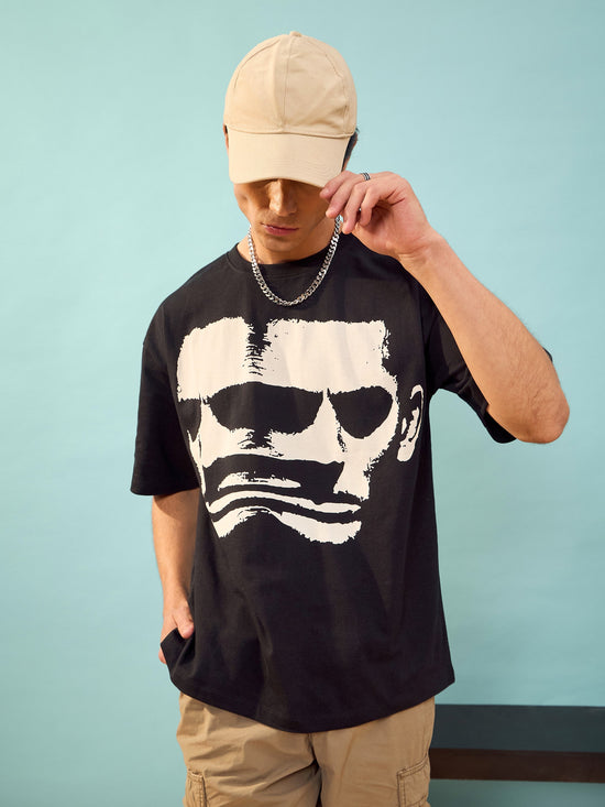 Unisex Black Faces Oversize T-Shirt