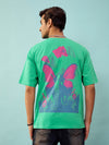 Unisex Green Graphic Print Oversize T-Shirt