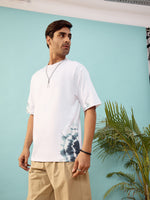 Unisex White Tie Dye Print Oversize T-Shirt