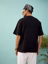 Unisex Black Graphic Print Oversize T-Shirt