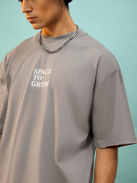 Unisex Grey SPACE TO GROW Oversize T-Shirt