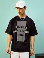 Unisex Black ENOUGH TIME Oversize T-Shirt