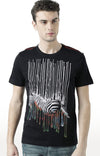 Huetrap Black Mens Short Sleeve Graphic Printed Tshirt-HT17MKGRABLK00573