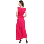 Aawari Rayon Plain Gown For Girls and Women Pink-AM086-Pink