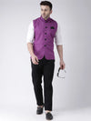 Hangup Men Standard Solid Men's Indian Wear-MagentaMagicNehru