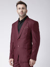 Hangup Men Standard Solid Men Formalwear-MaroonBlazer