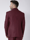 Hangup Men Standard Solid Men Formalwear-MaroonBlazer