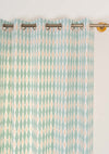 Maze 100% cotton geometric curtain for living room - Room darkening - Sage green - Single - Pack of 1-240422013