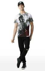 Huetrap White Mens Short Sleeve Graphic Printed Tshirt-HT12MKGRAWHT00147