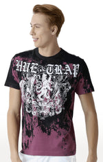 Huetrap Maroon Mens Short Sleeve Graphic Printed Tshirt-HT15MKGRAPLU00030