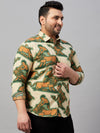 Men Printed Beige Comfort Shirt-MELORIEPRINTS-2005-Beige