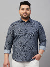 Men Printed Navy Blue Comfort Shirt-MELORIEPRINTS-2012-Navyblue