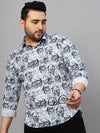 Men Printed White Comfort Shirt-MELORIEPRINTS-2029-White