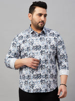 Men Printed White Comfort Shirt-MELORIEPRINTS-2029-White