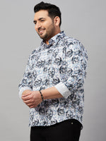 Men Printed White Comfort Shirt-MELORIEPRINTS-2029-White