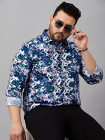 Men Printed Blue Comfort Shirt-MELORIEPRINTS-2034-Blue