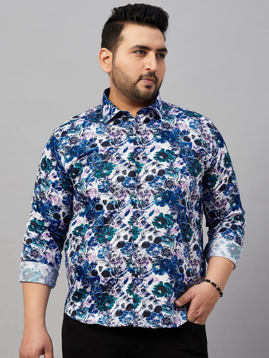 Men Printed Blue Comfort Shirt-MELORIEPRINTS-2034-Blue