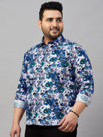 Men Printed Blue Comfort Shirt-MELORIEPRINTS-2034-Blue