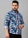 Men Printed Blue Comfort Shirt-MELORIEPRINTS-2034-Blue