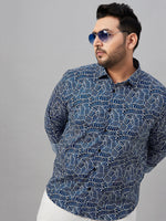 Men Printed Blue Comfort Shirt-MELORIEPRINTS-2035-Blue