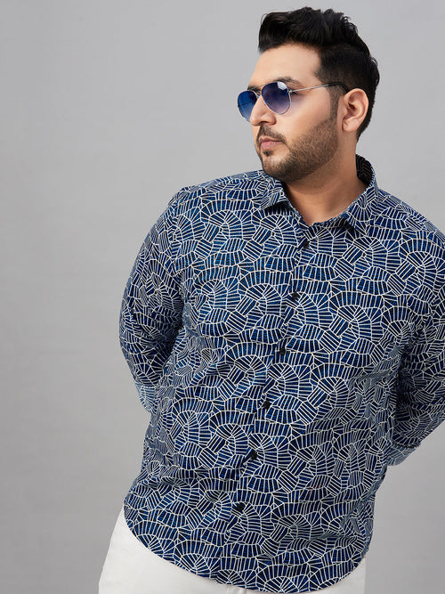 Men Printed Blue Comfort Shirt-MELORIEPRINTS-2035-Blue