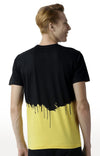 Huetrap Yellow Mens Short Sleeve Graphic Printed Tshirt-HT16MKGRAYLW00269