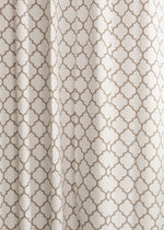 Trellis Printed 100% cotton geometric curtain for bed room - Room darkening - Walnut Grey - Pack of 1-230422099