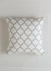 Trellis Printed 100% cotton geometric cushion cover for sofa - Walnut Grey-230454099